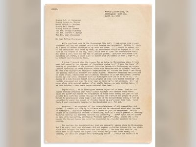 Martin Luther King’s Letter from Birmingham jail from 1963